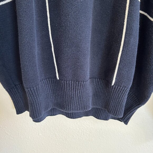 Vintage Nautica Sweater Windowpane Cotton Pullover 90's Dad Preppy - Picture 5 of 8